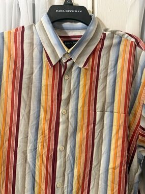 Riscatto Multicolor Stripe Button-Up Shirt Men's Size X-Large Pocket Italy